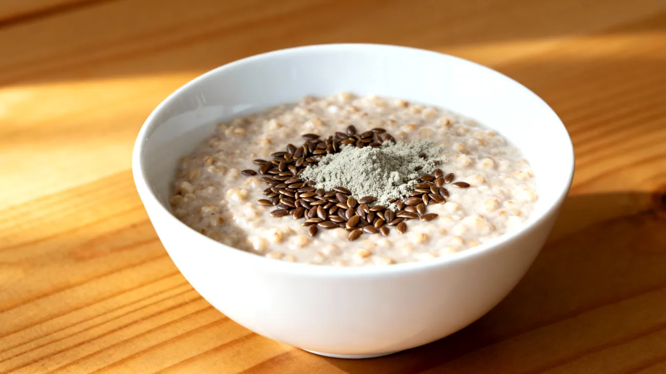 Buchweizen-Porridge mit Hanfsamen und Ashwagandha-Pulver"