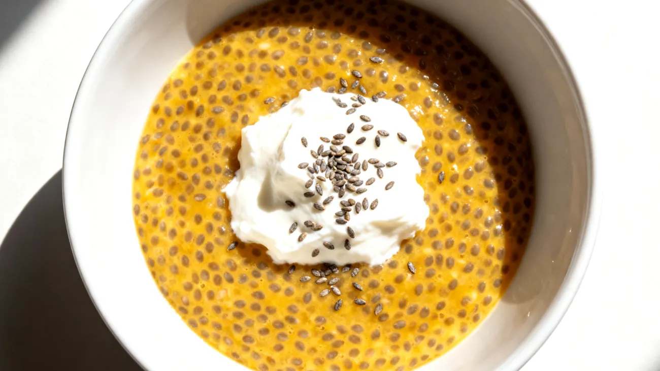 Chia-Pudding mit Kurkuma und Kokosmus"