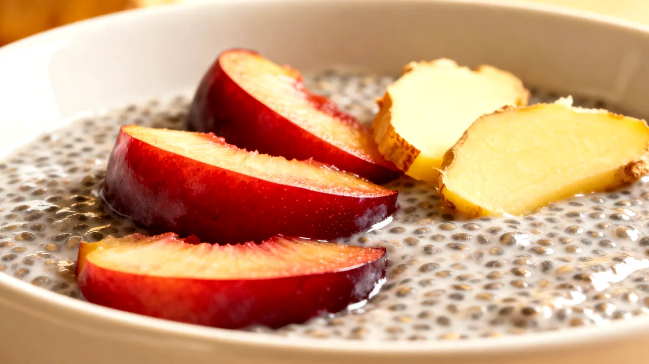 Chiasamen-Pudding mit Pflaumen und Ingwer"