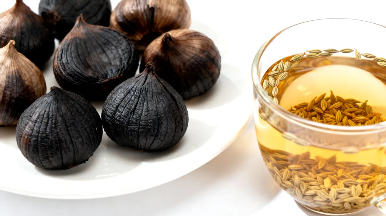 Fermentierter Schwarzer Knoblauch mit Fenchelsamen-Tee"