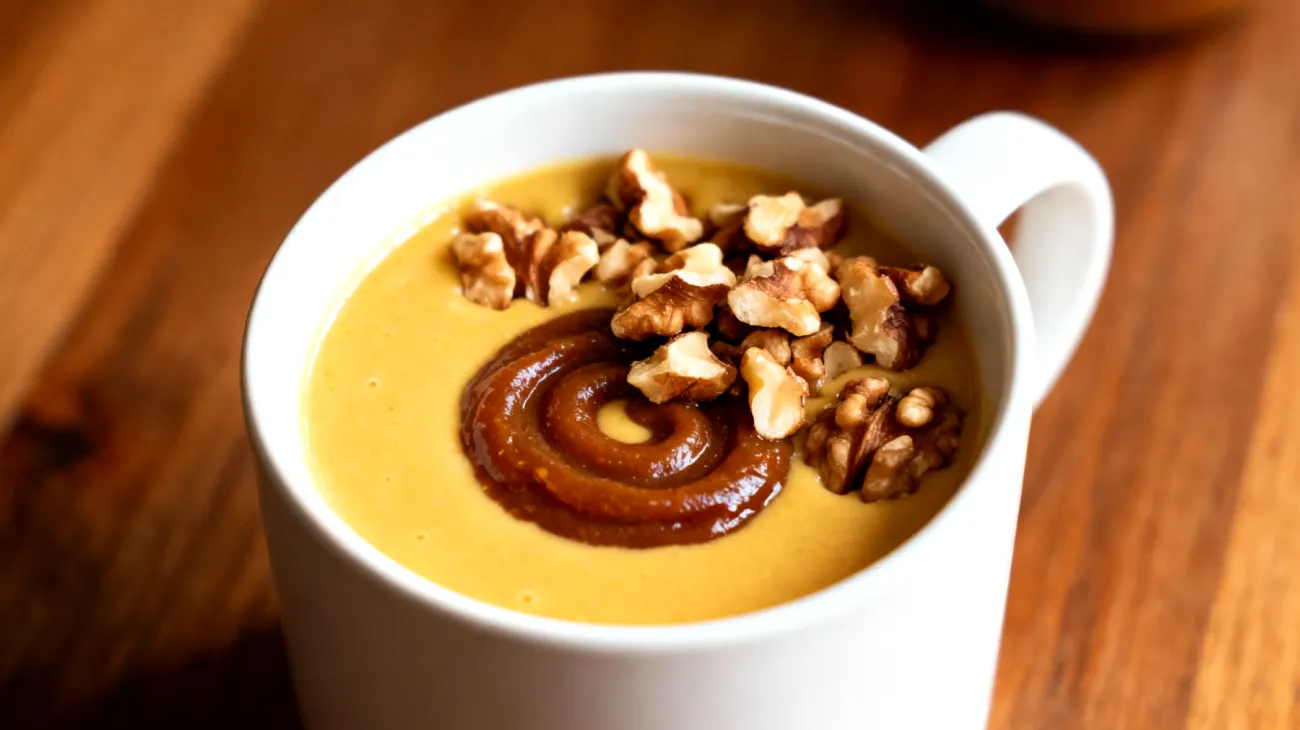 Goldene Milch mit Walnüssen und Dattelmus"