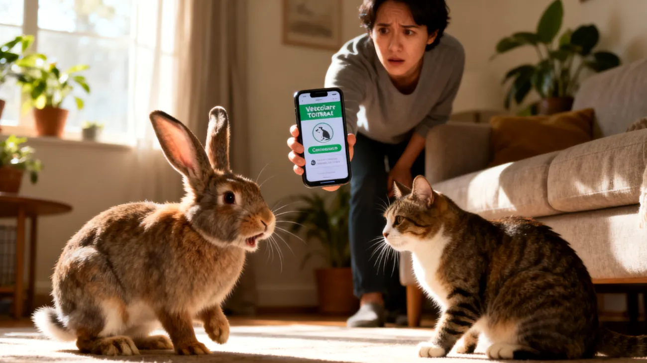 Kaninchen zeigt aggressives Verhalten gegenüber anderen Haustieren und benötigt tierärztliche Beratung zur Verhaltenskorrektur und möglichen medizinischen Ursachen"