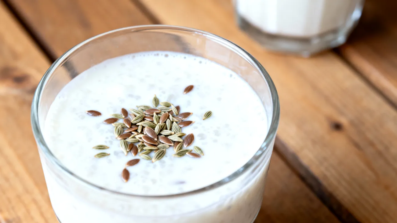 Kefir-Smoothie mit Leinsamen und Kümmel"