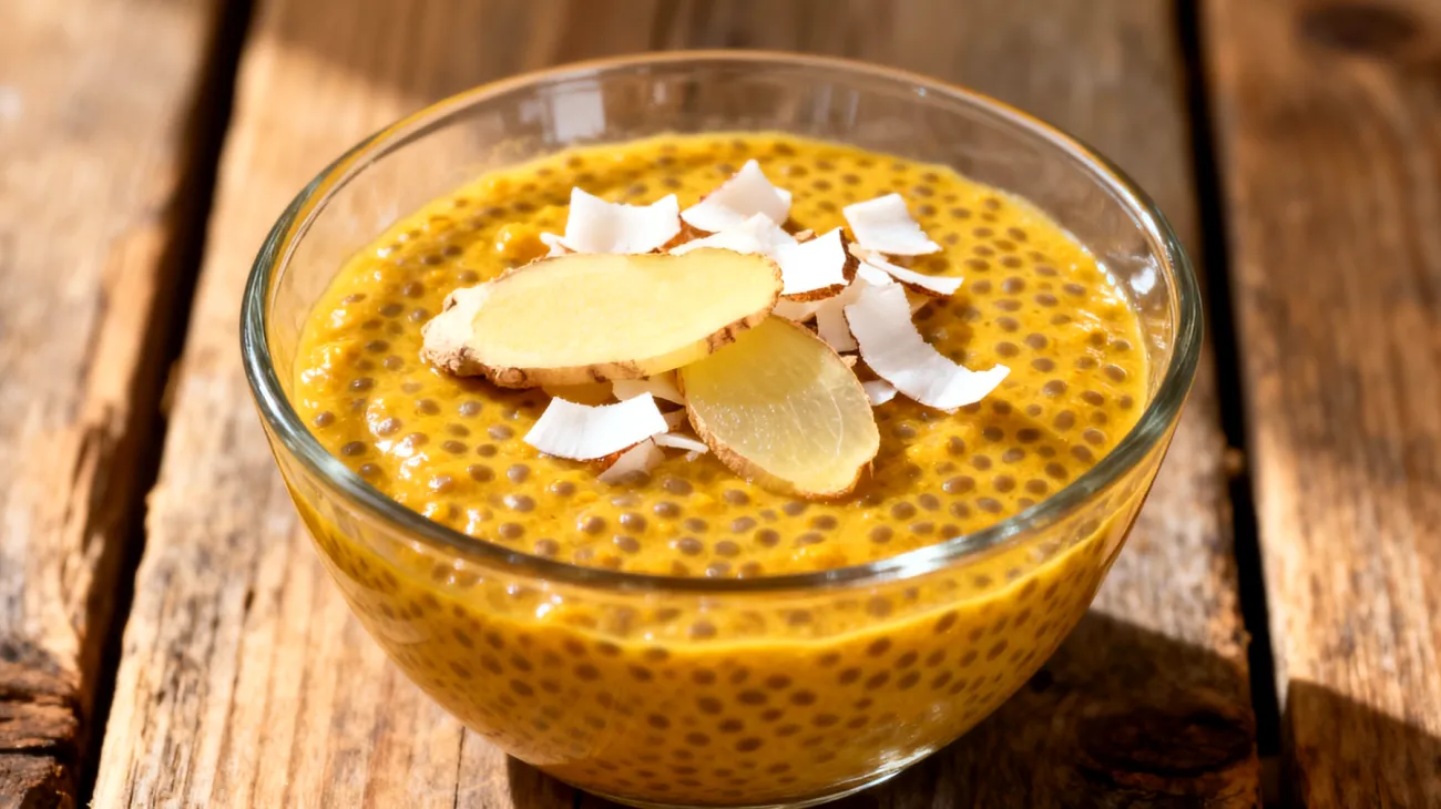 Chia-Pudding mit Kurkuma und Ingwer"