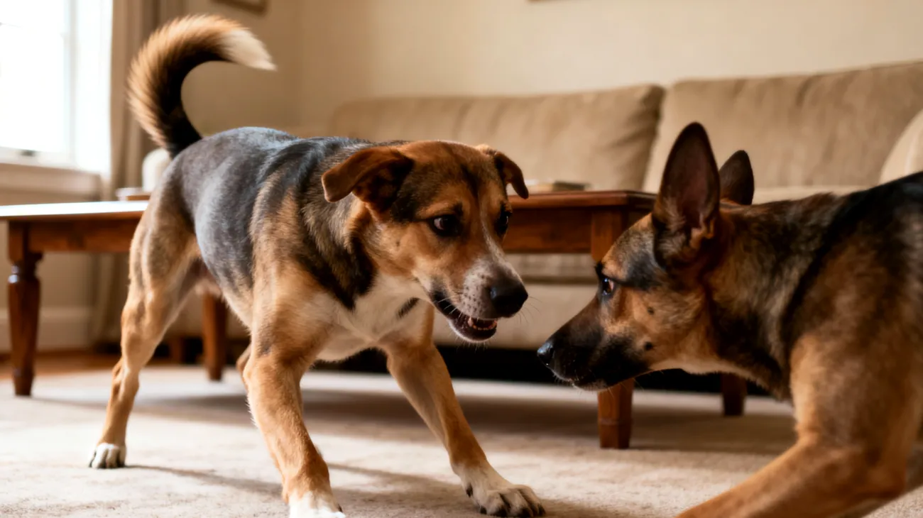 Territorialverhalten und Rangordnungskonflikte zwischen Hunden im Mehrtierhausahlt führen zu Stress und aggressiven Auseinandersetzungen"